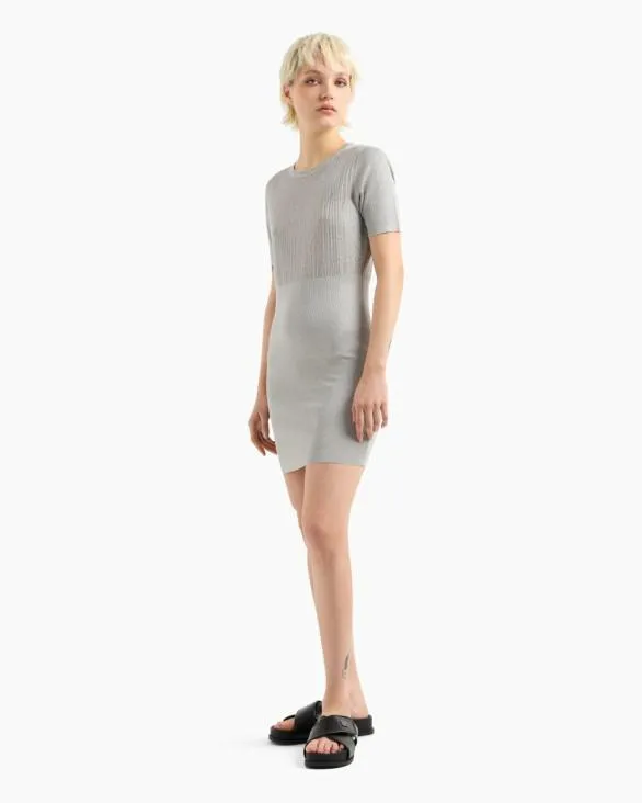 Knitted Sheath Dress Silver Women Armani Dresses And Jumpsuits Knitted Sheath Dress Silver Women Armani Dresses And Jumpsuits