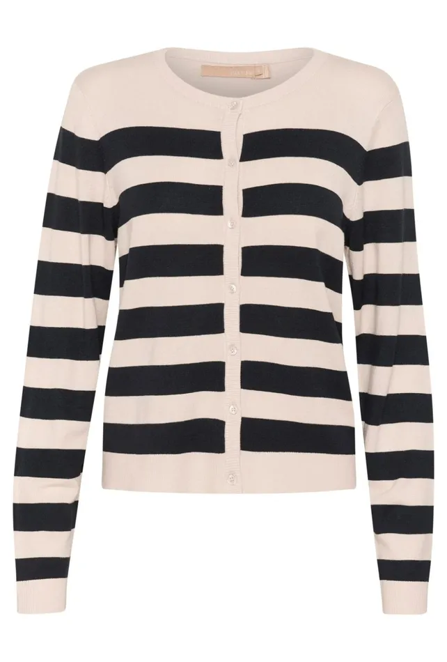 Knitwear and Cardigans Women CULTURE CUsabi Cardigan Whitecapsalute Stripe