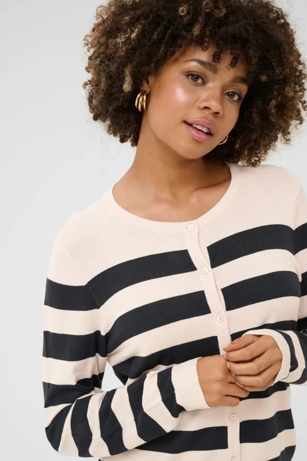 Knitwear and Cardigans Women CULTURE CUsabi Cardigan Whitecapsalute Stripe