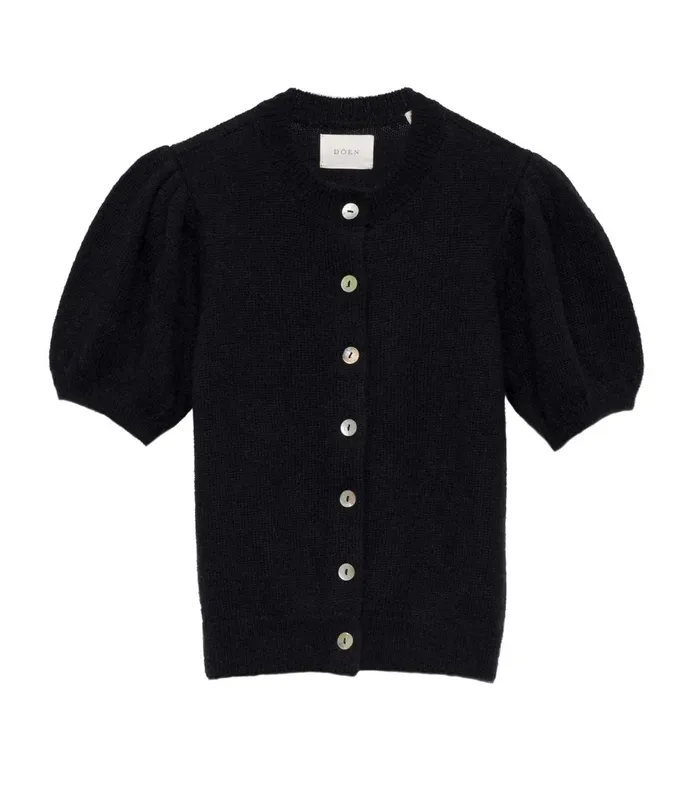 Knitwear Women DEN Anisa Cardigan Black Knitwear Women DEN Anisa Cardigan Black