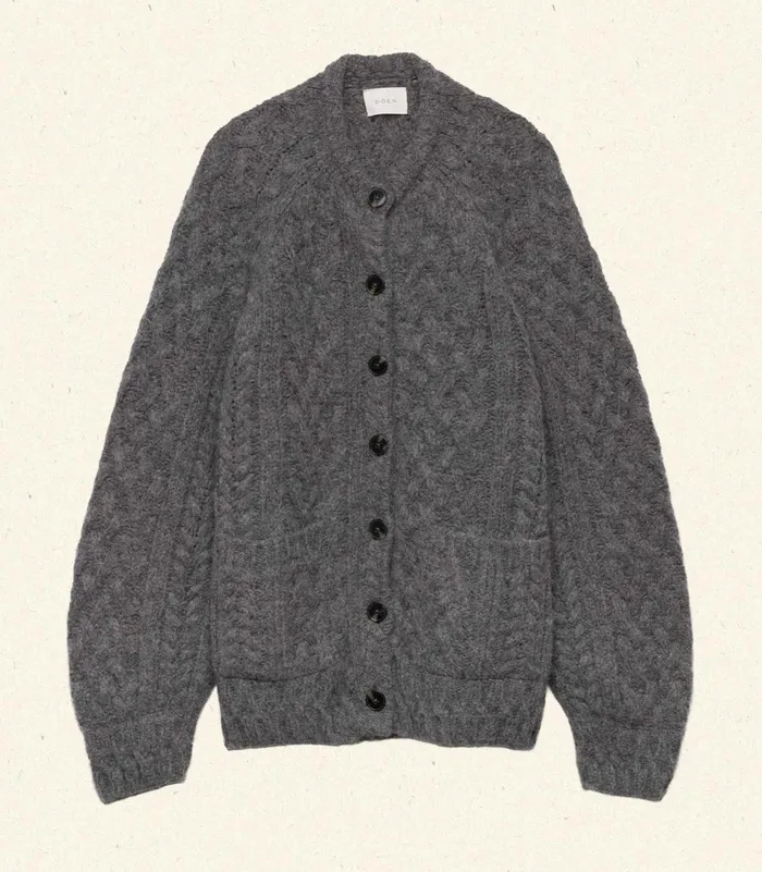 Knitwear Women DEN Caldwell Cardigan Charcoal Knitwear Women DEN Caldwell Cardigan Charcoal