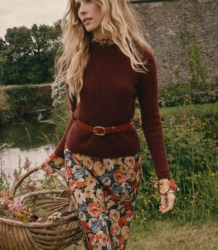 Knitwear Women DEN Hyeres Cashmere Sweater Dark Garnet Knitwear Women DEN Hyeres Cashmere Sweater Dark Garnet