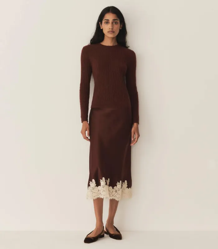 Knitwear Women DEN Hyeres Cashmere Sweater Dark Garnet Knitwear Women DEN Hyeres Cashmere Sweater Dark Garnet