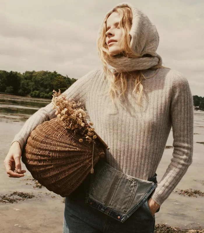 Knitwear Women DEN Hyeres Cashmere Sweater Raincloud