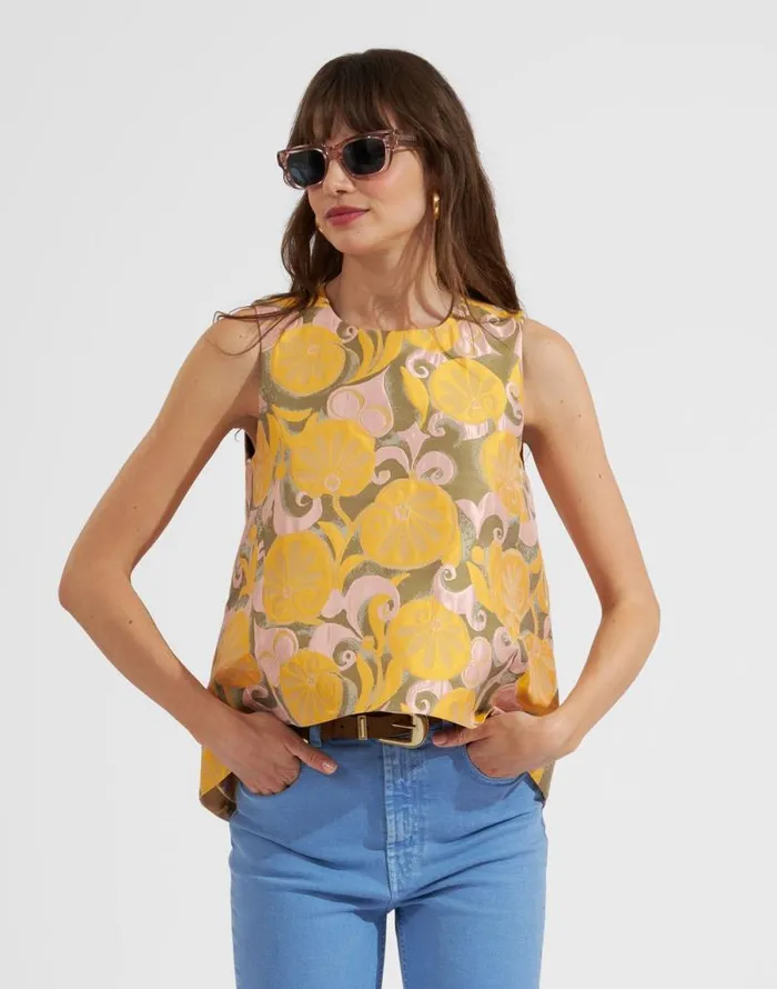 La Scala Top Moonflower Yellow Women La Double J Shirts and Tops