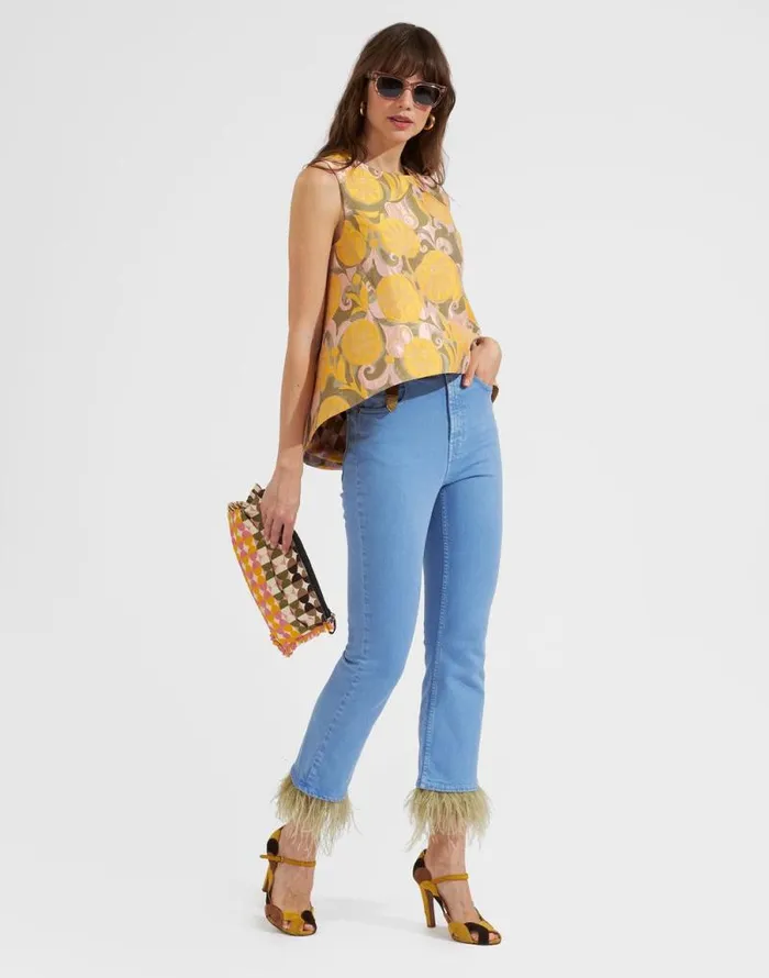 La Scala Top Moonflower Yellow Women La Double J Shirts and Tops La Scala Top Moonflower Yellow Women La Double J Shirts and Tops
