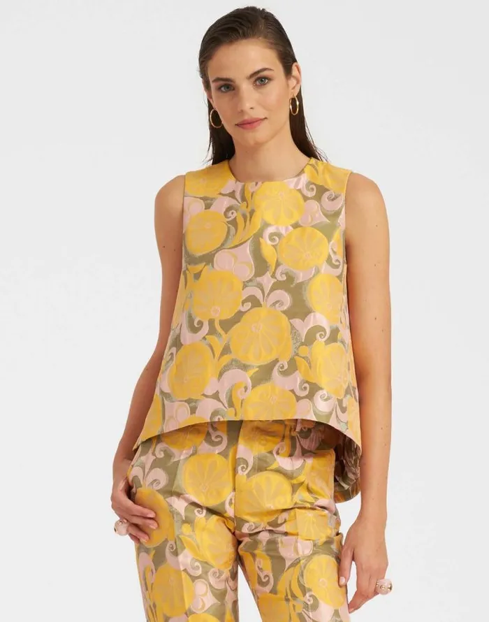 La Scala Top Moonflower Yellow Women La Double J Shirts and Tops La Scala Top Moonflower Yellow Women La Double J Shirts and Tops