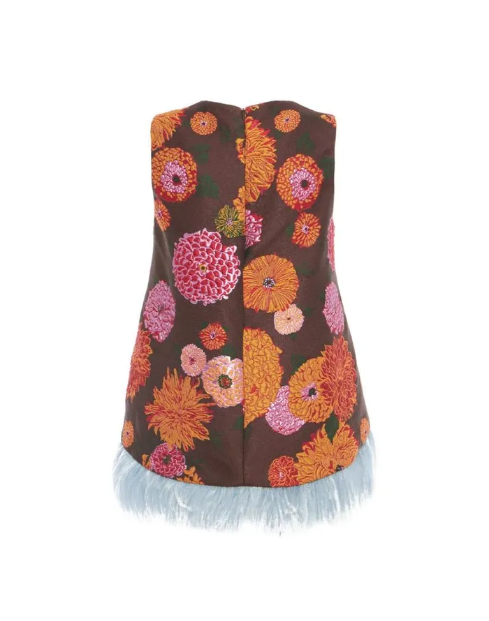 La Scala Top With Feathers Gin Chocolate Women La Double J Shirts and Tops La Scala Top With Feathers Gin Chocolate Women La Double J Shirts and Tops