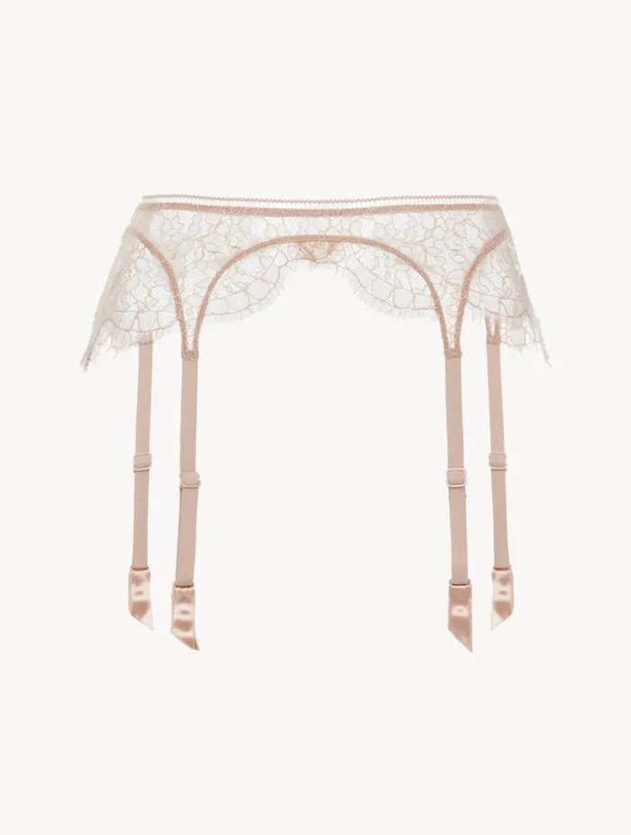 Lace Suspender Belt In Oak Blush Lingerie La Perla Garter Belts