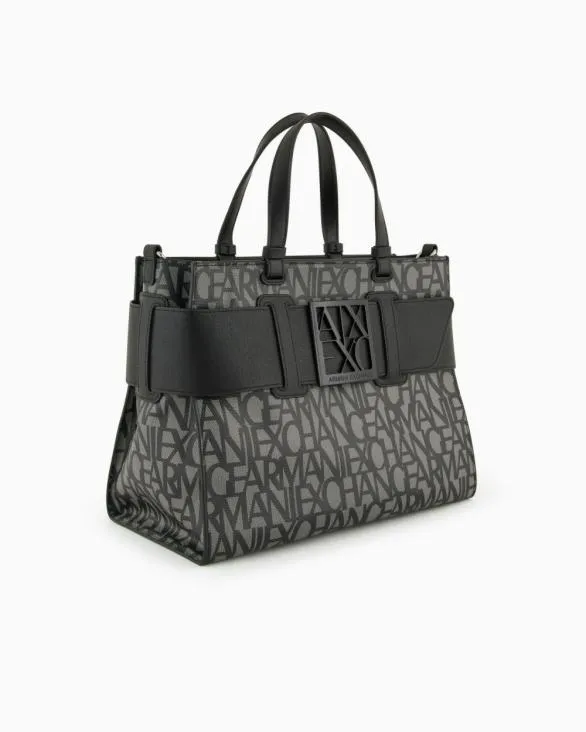 Large Tote Bag With Double Handles And Shoulder Strap Black Women Armani Shoppers Large Tote Bag With Double Handles And Shoulder Strap Black Women Armani Shoppers