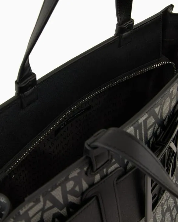 Large Tote Bag With Double Handles And Shoulder Strap Black Women Armani Shoppers Large Tote Bag With Double Handles And Shoulder Strap Black Women Armani Shoppers