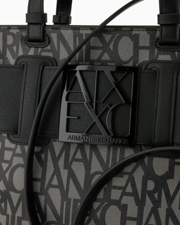 Large Tote Bag With Double Handles And Shoulder Strap Black Women Armani Shoppers Large Tote Bag With Double Handles And Shoulder Strap Black Women Armani Shoppers