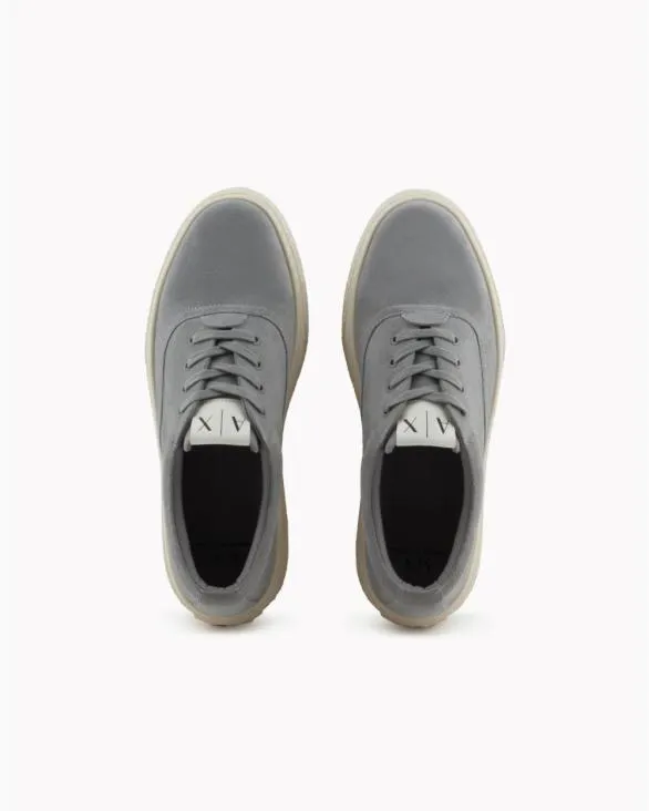 Leather Laceups With High Sole Grey Men Armani Sneakers Leather Laceups With High Sole Grey Men Armani Sneakers