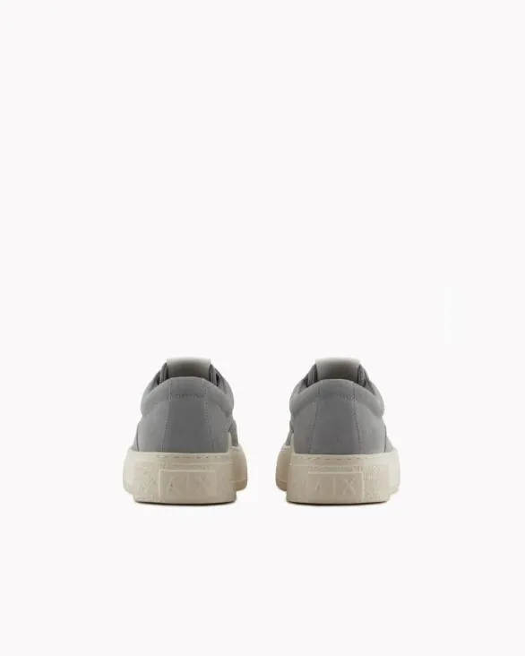 Leather Laceups With High Sole Grey Men Armani Sneakers Leather Laceups With High Sole Grey Men Armani Sneakers