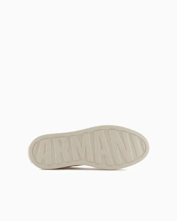 Leather Laceups With High Sole Grey Men Armani Sneakers Leather Laceups With High Sole Grey Men Armani Sneakers