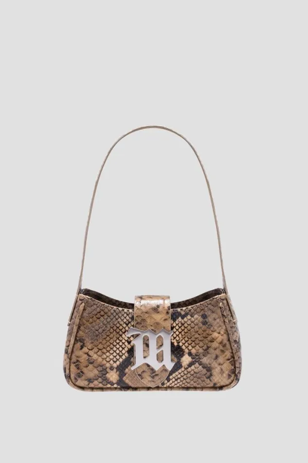 Leather Shoulder Bag Mini Snakeskin Snakeskin Beige Women MISBHV Bags