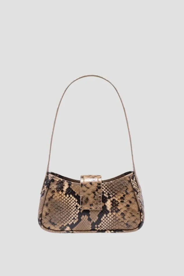 Leather Shoulder Bag Mini Snakeskin Snakeskin Beige Women MISBHV Bags