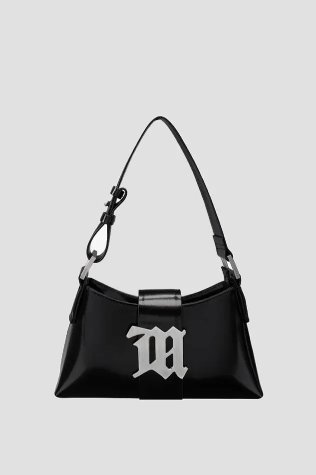 Leather Shoulder Bag Small Black Women MISBHV Bags