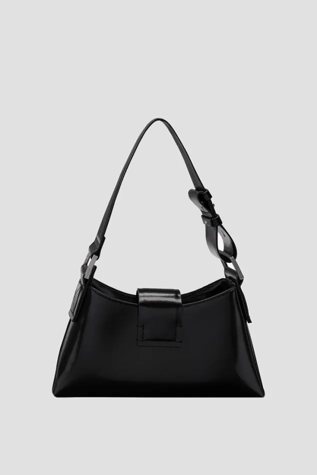 Leather Shoulder Bag Small Black Women MISBHV Bags