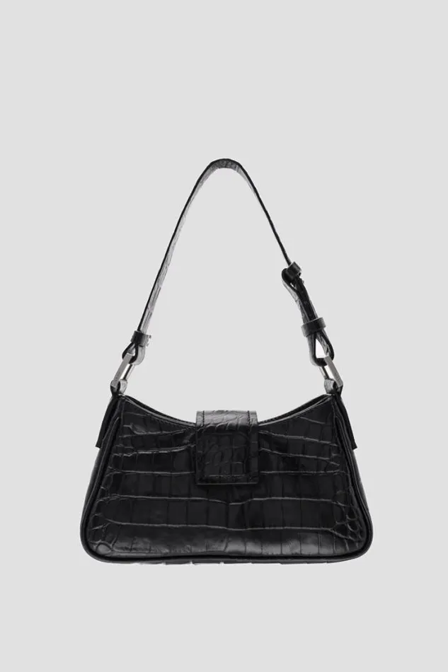Leather Shoulder Bag Small Croco Croco Black Women MISBHV Bags
