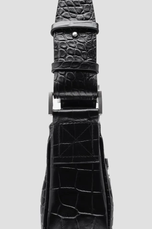 Leather Shoulder Bag Small Croco Croco Black Women MISBHV Bags