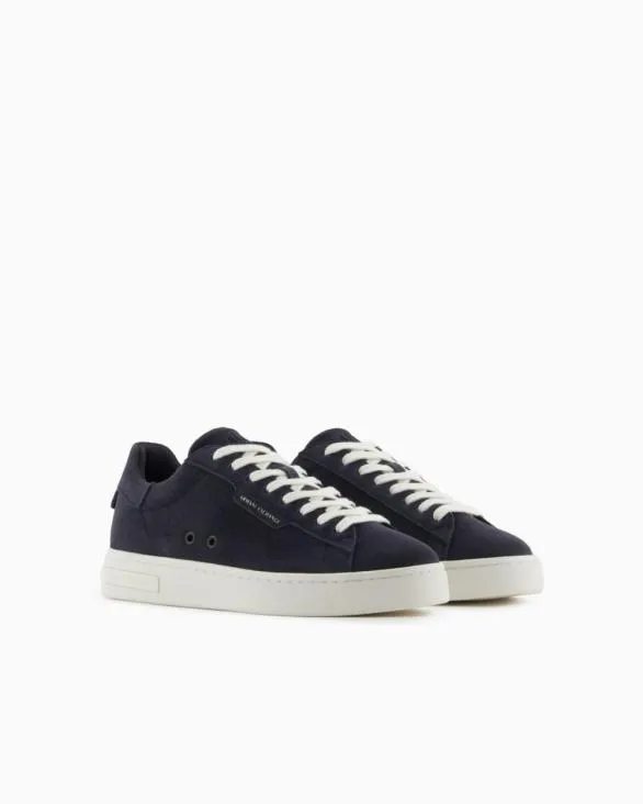 Leather Sneakers With Logo Navyblue Men Armani Sneakers Leather Sneakers With Logo Navyblue Men Armani Sneakers