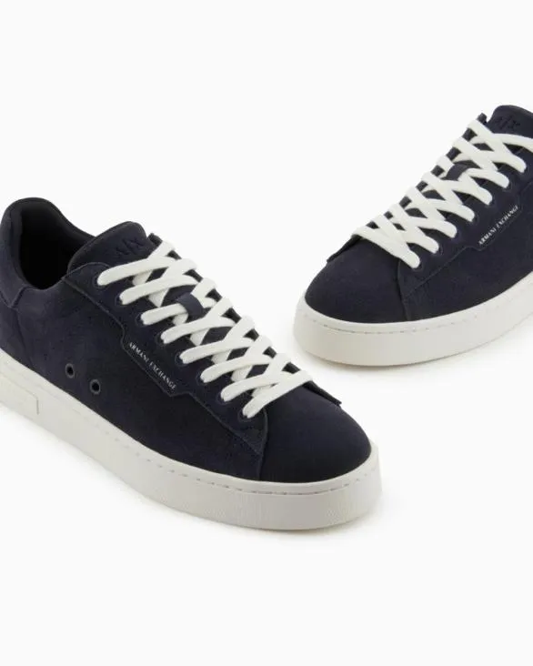 Leather Sneakers With Logo Navyblue Men Armani Sneakers Leather Sneakers With Logo Navyblue Men Armani Sneakers