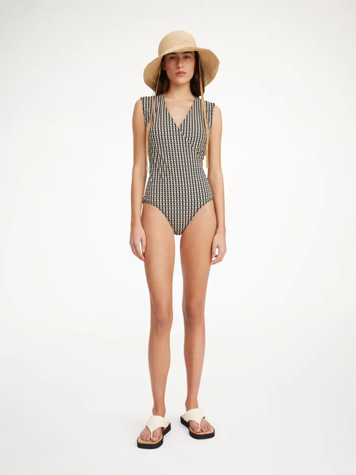 Lemooria Swimsuit Black Monogram Women By Malene Birger Swimwear