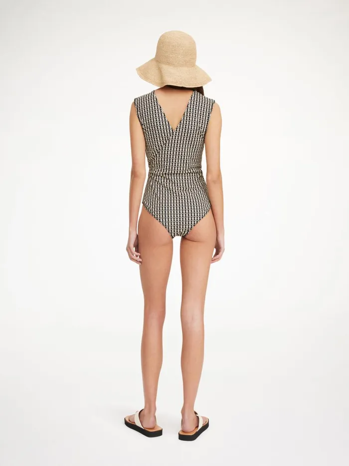 Lemooria Swimsuit Black Monogram Women By Malene Birger Swimwear