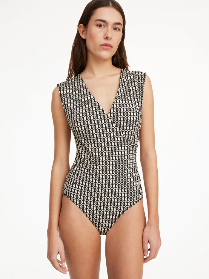 Lemooria Swimsuit Black Monogram Women By Malene Birger Swimwear
