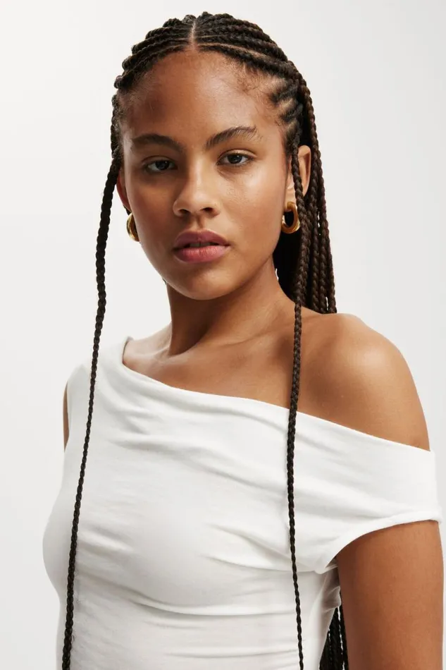 Lexa Off The Shoulder Top Natural White Women Cotton On Tops