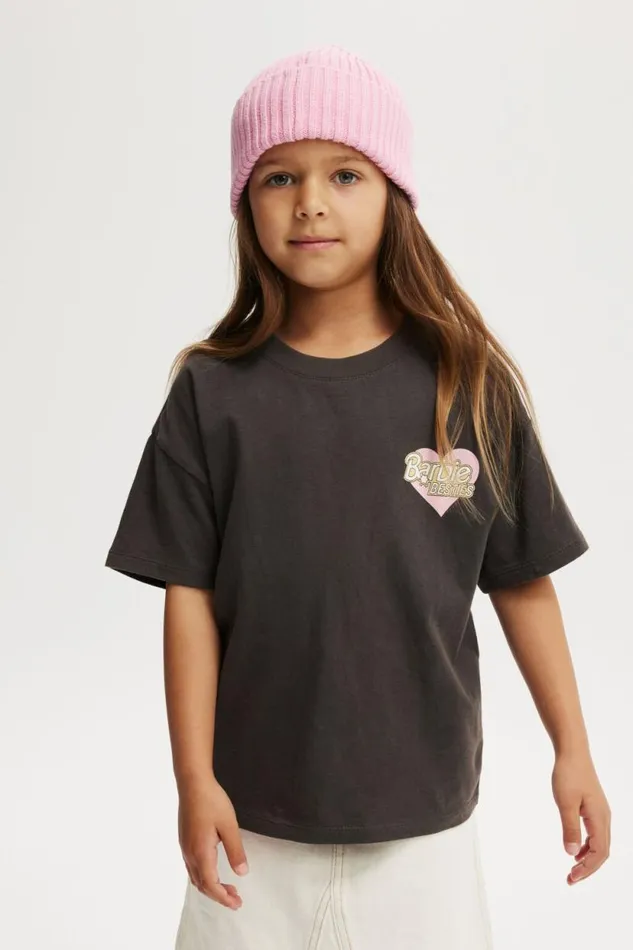 License Drop Shoulder Short Sleeve Tee Lcn Mat Barbie Bestiesphantom Girls Cotton On Tops and TShirts
