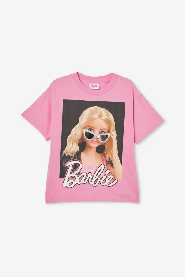 License Drop Shoulder Short Sleeve Tee Lcn Mat Barbie Sunglassespink Gerbera Girls Cotton On Tops and TShirts