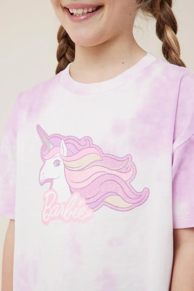 License Drop Shoulder Short Sleeve Tee Lcn Mat Barbie Unicornpale Violet Girls Cotton On Tops and TShirts License Drop Shoulder Short Sleeve Tee Lcn Mat Barbie Unicornpale Violet Girls Cotton On Tops and TShirts