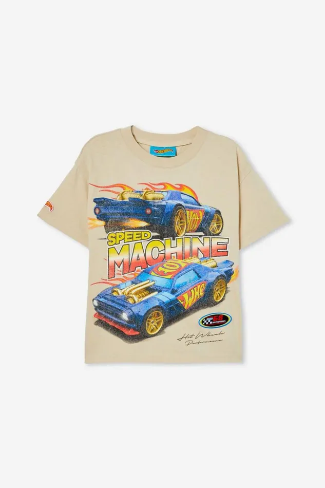 License Drop Shoulder Short Sleeve Tee Lcn Mat Rainy Dayhot Wheels Speed Machine Boys Cotton On Tops and TShirts