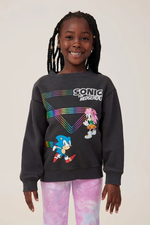 License Dusty Fleece Crew Neck Lcn Seg Sonic And Amyphantom Wash Girls Cotton On Sweatshirts and Sweatpants