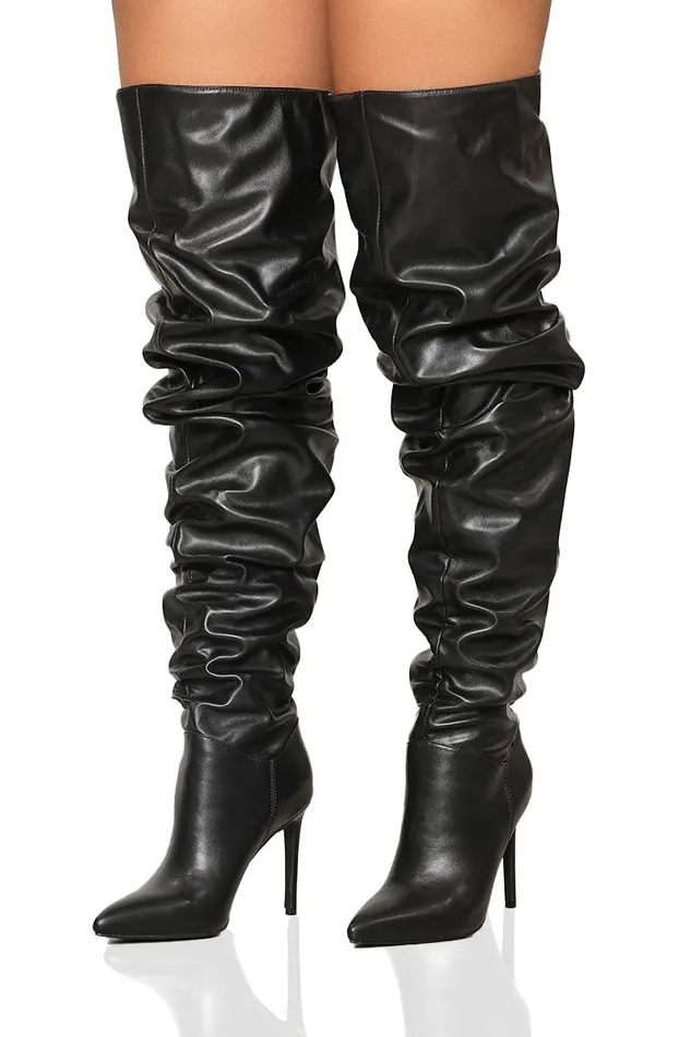 Lilly039s Kloset Heels Women Keep You Going Pointed Toe Boot Black FINAL SALE