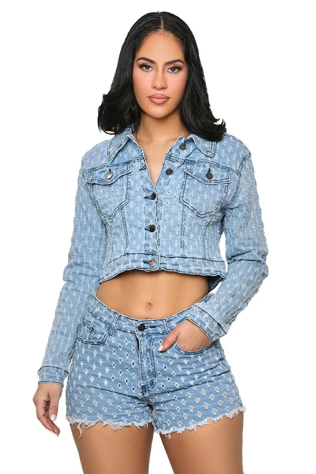 Lilly039s Kloset Sets Women Denim Days Jacket and Short Set FINAL SALE