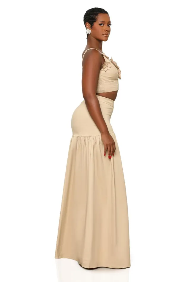Lilly039s Kloset Sets Women Flower Child Skirt Set Tan