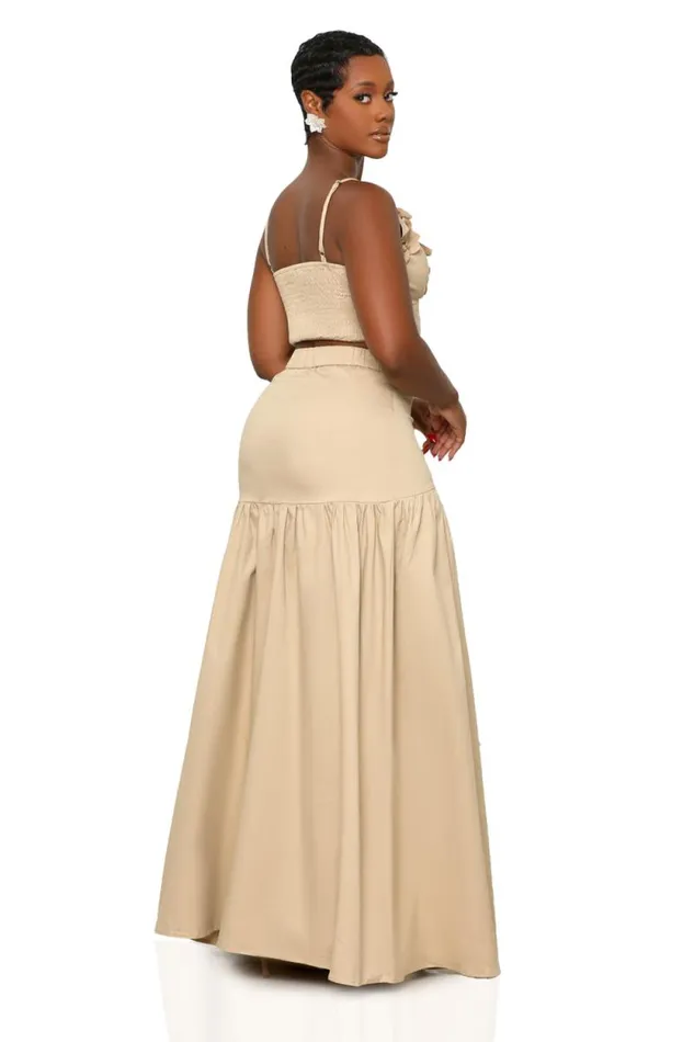 Lilly039s Kloset Sets Women Flower Child Skirt Set Tan