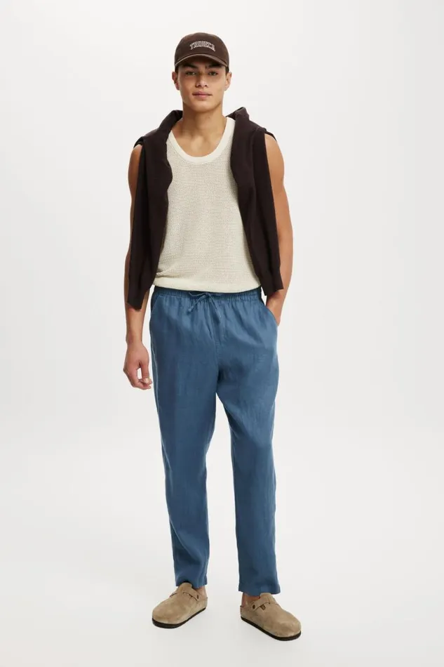 Linen Pant Moonlight Blue Men Cotton On Pants