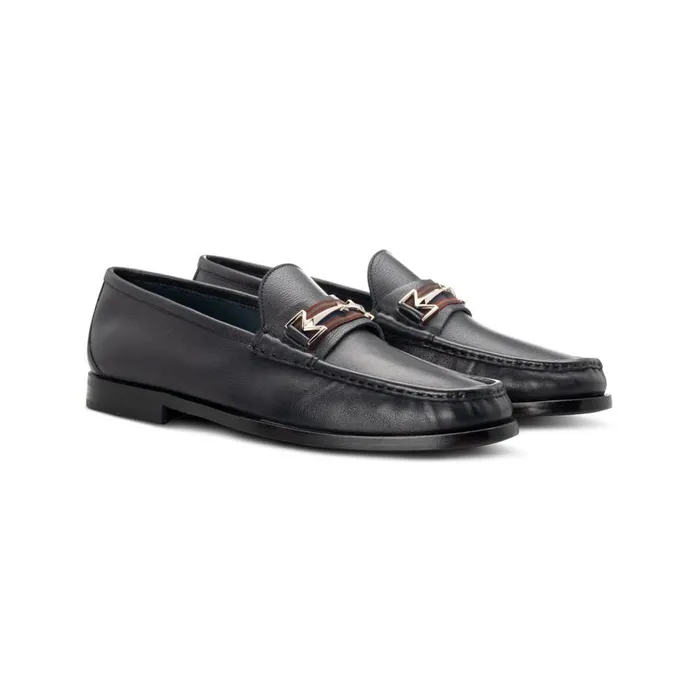 Loafers Men Moreschi Blue Leather Loafer