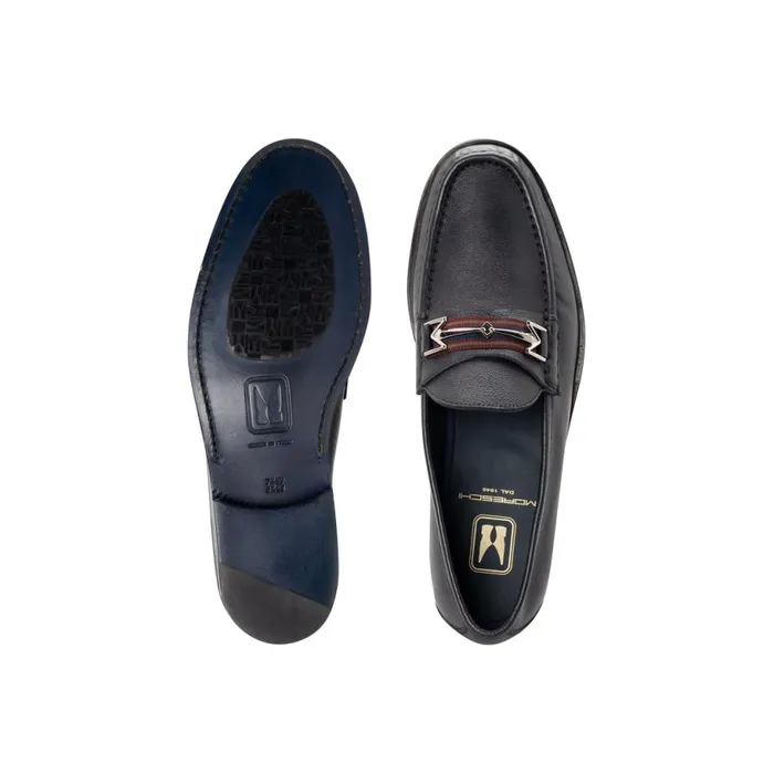 Loafers Men Moreschi Blue Leather Loafer
