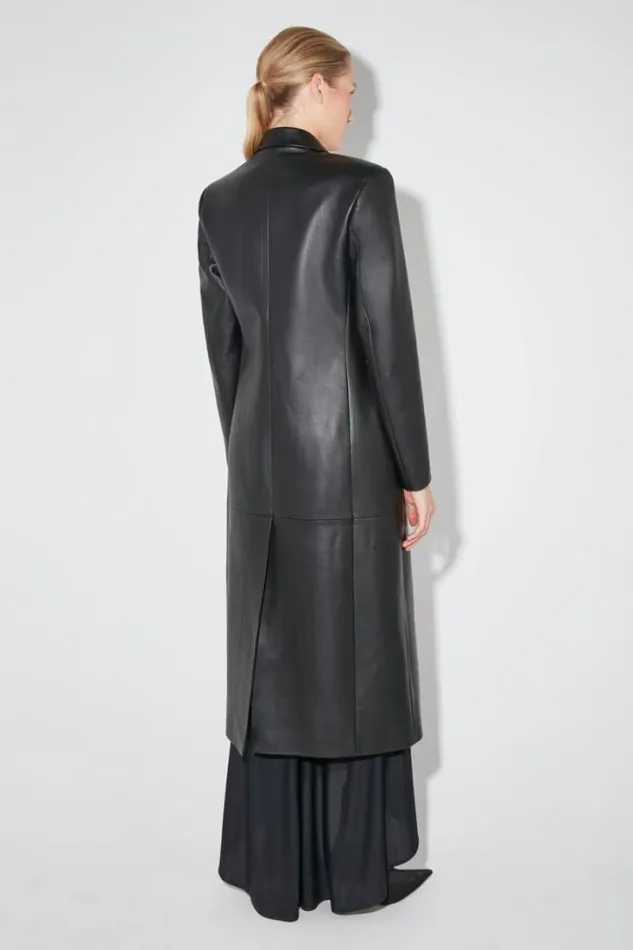 Long Leather Coat Black Women MISBHV Outerwear