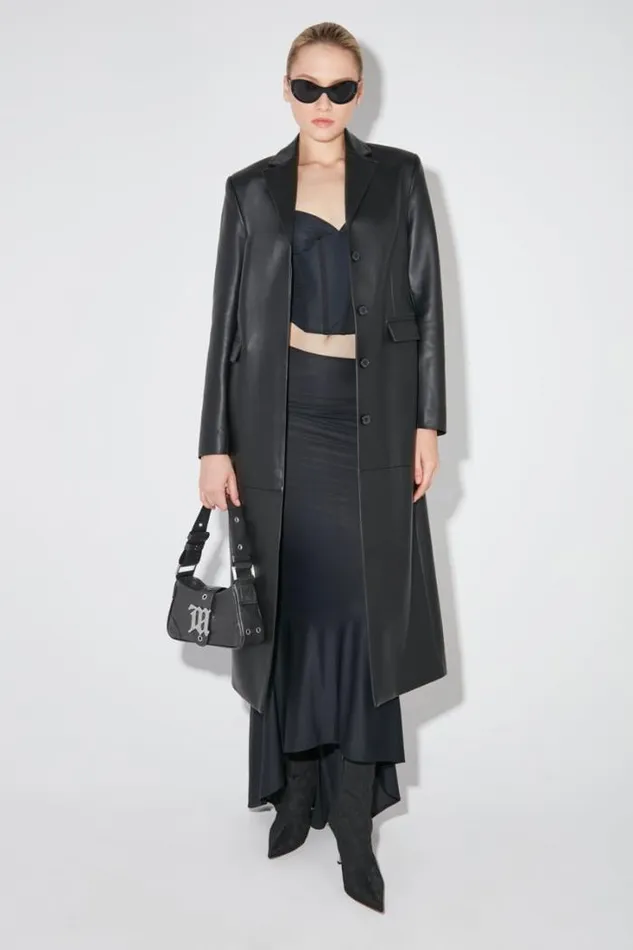 Long Leather Coat Black Women MISBHV Outerwear