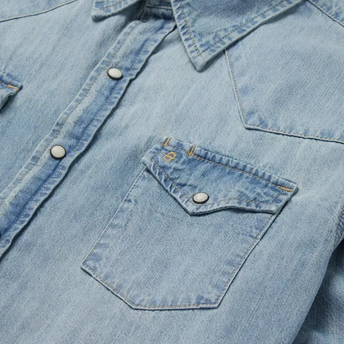 LongSleeved Denim Shirt Blue Men Stetson Western Shirts