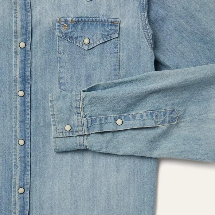 LongSleeved Denim Shirt Blue Men Stetson Western Shirts