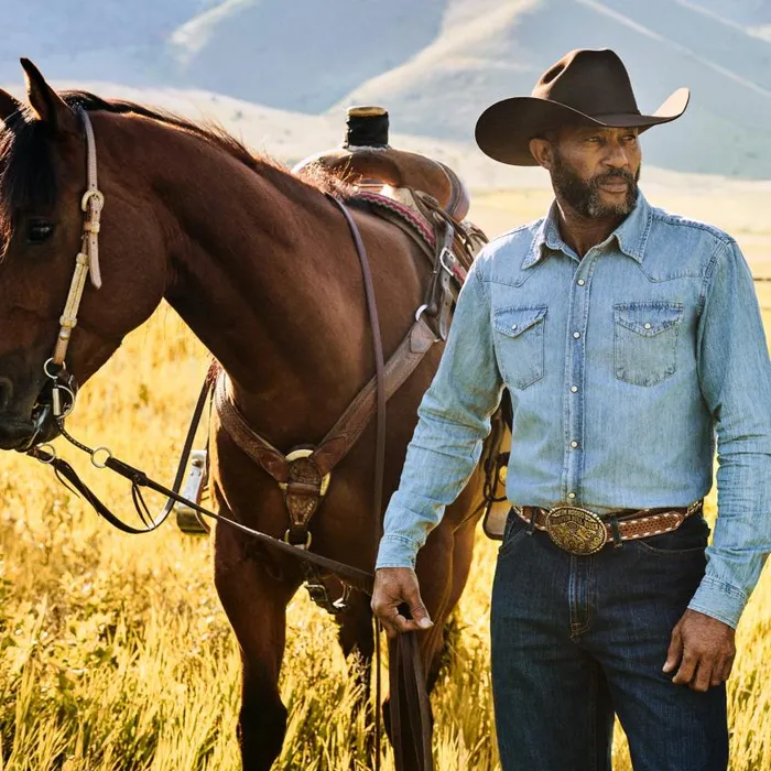 LongSleeved Denim Shirt Blue Men Stetson Western Shirts