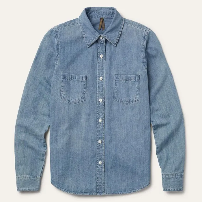 LongSleeved Denim Shirt Blue Women Stetson Denim Shirts