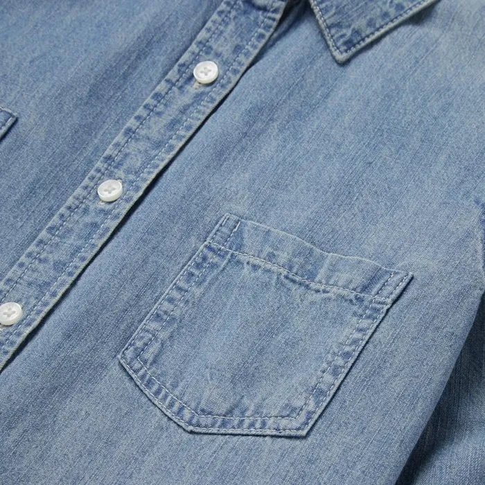 LongSleeved Denim Shirt Blue Women Stetson Denim Shirts